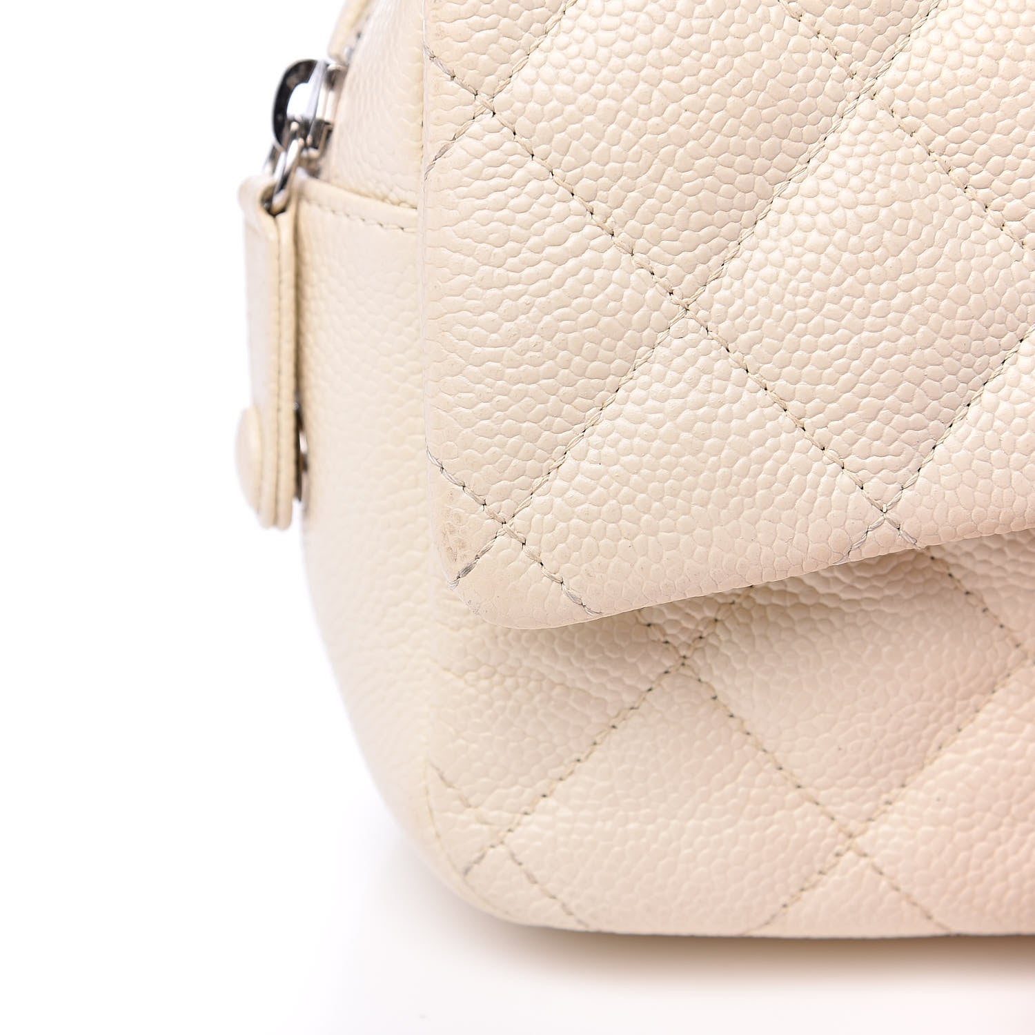 Chanel Caviar Quilted Medium Easy Flap Dark White 12 of 18