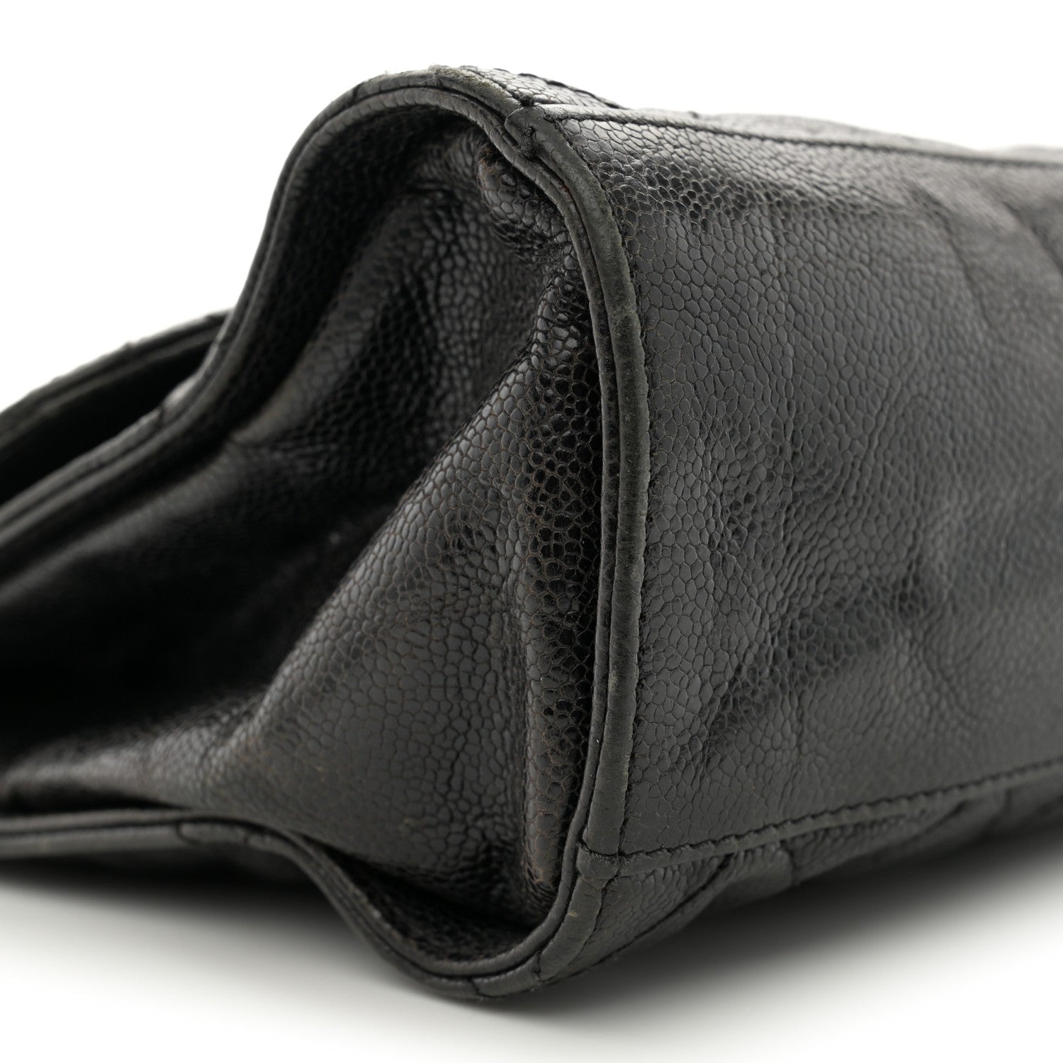 Chanel Crumpled Grained Calfskin Jumbo CC Crave Flap Dark Brown 9 of 15