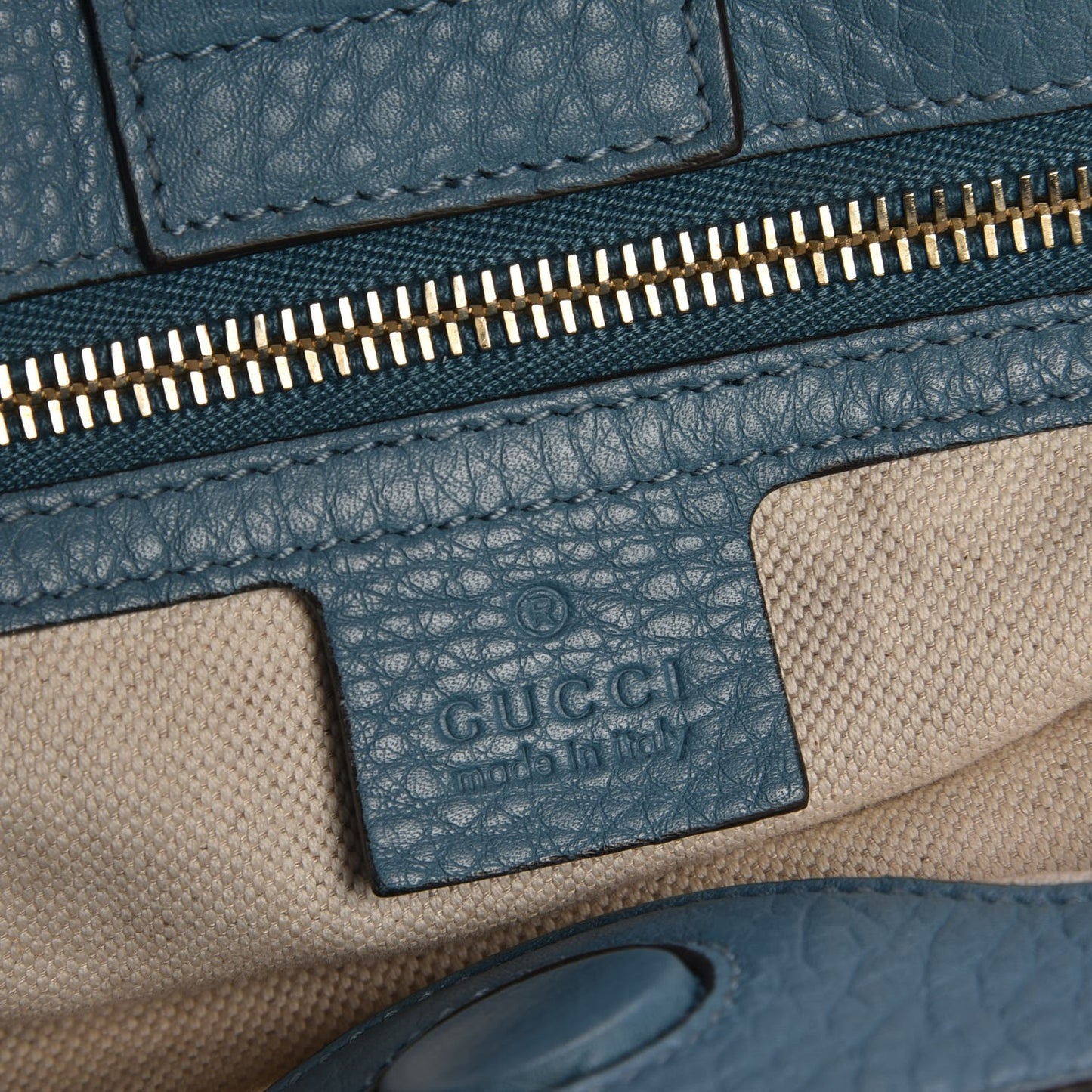 Pebbled Calfskin Large Bamboo Shopper Tote Light Blue