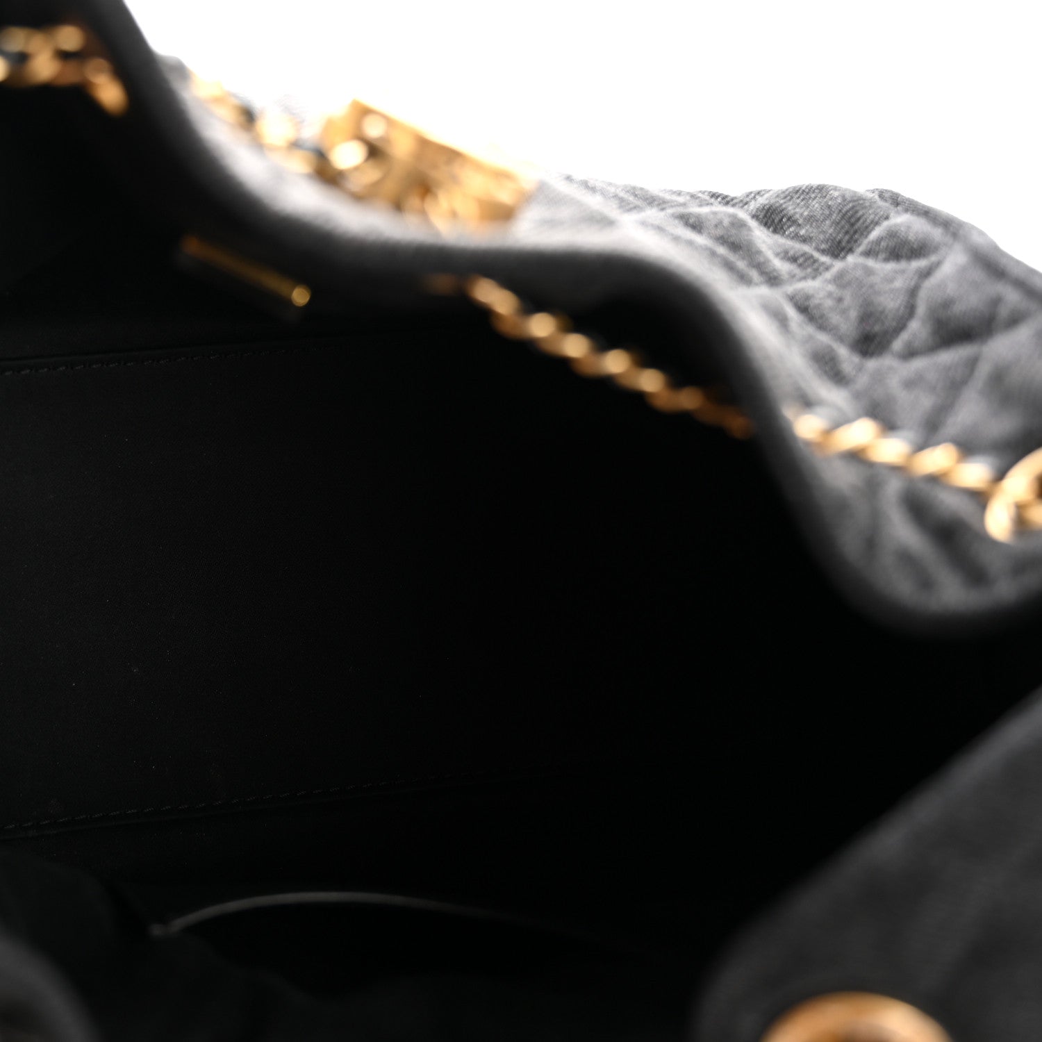 Chanel Washed Denim Quilted Small Chanel 25 Handbag Black 5 of 10