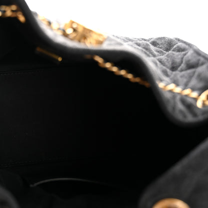 Chanel Washed Denim Quilted Small Chanel 25 Handbag Black 5 of 10