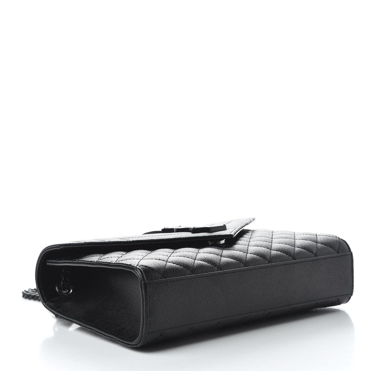 Grain De Poudre Textured Mixed Matelasse Triquilt Medium Monogram Satchel Black