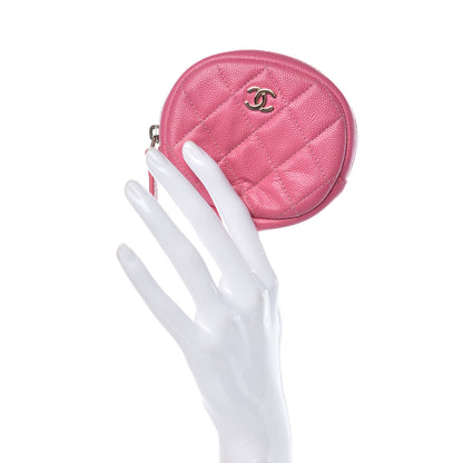 Chanel Iridescent Caviar Quilted Zip Around Classic Coin Purse Pink 2 of 8