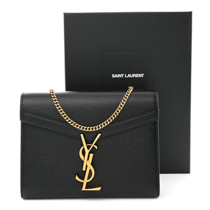 Saint Laurent Grain De Poudre Monogram Cassandra Chain Wallet Black 11 of 11