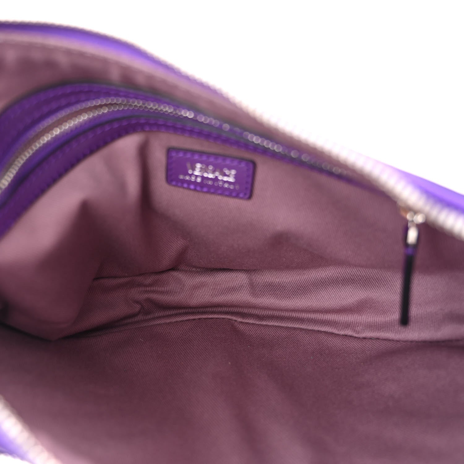 Versace Calfskin Small Repeat Zip Hobo Purple 5 of 9