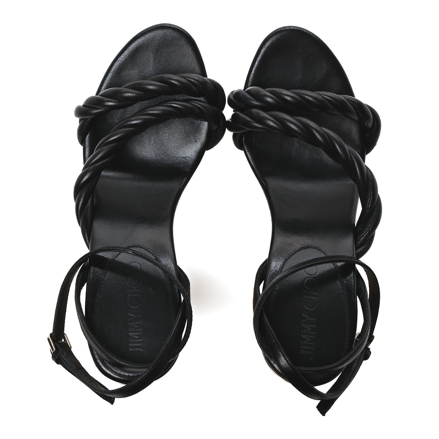 Jimmy Choo Nappa Diosa 130 Wedge Sandals 37 Black 1 of 8