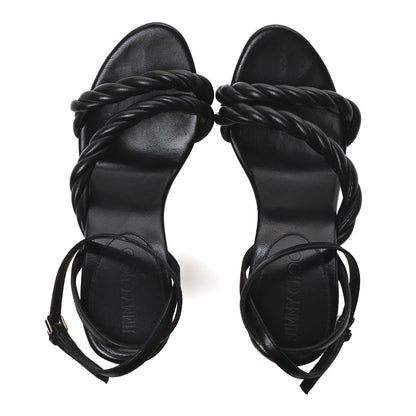 Jimmy Choo Nappa Diosa 130 Wedge Sandals 37 Black 1 of 8