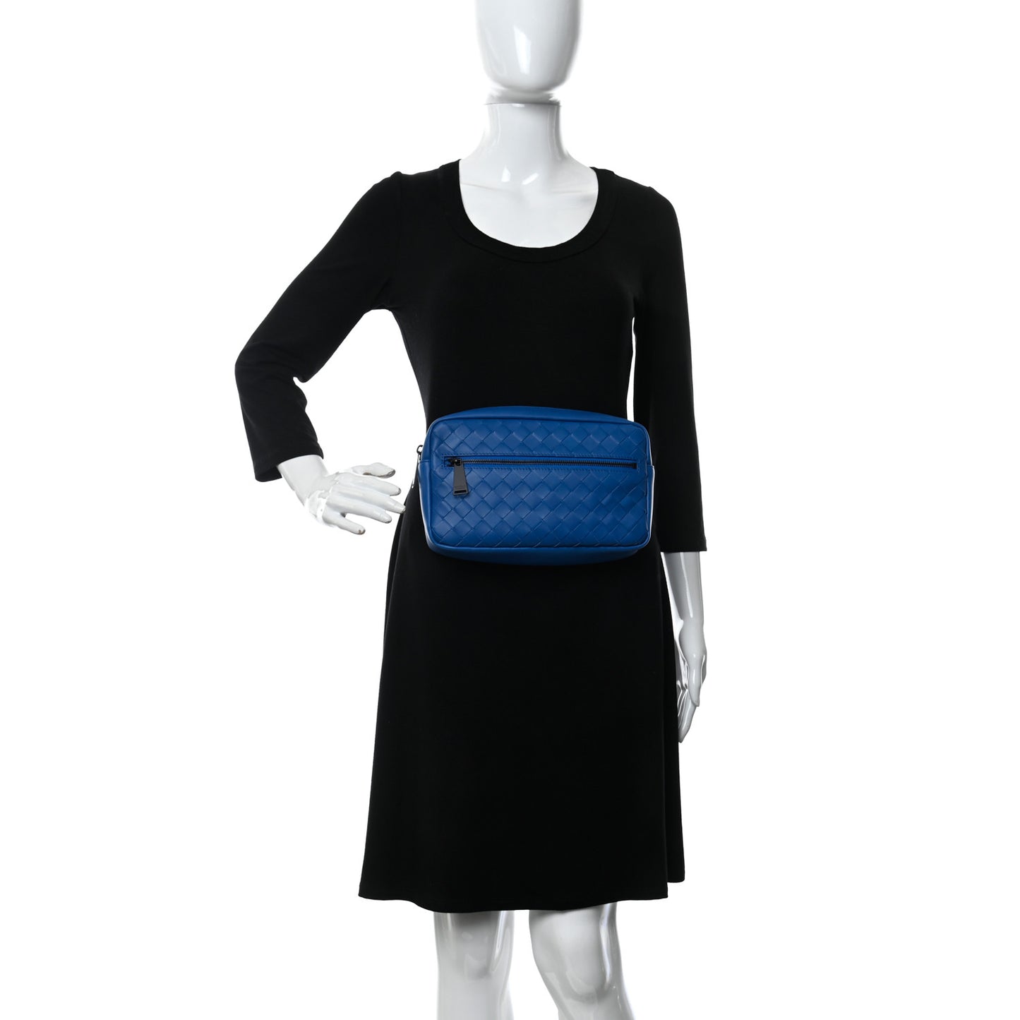 Nappa Intrecciato Belt Bag Blue
