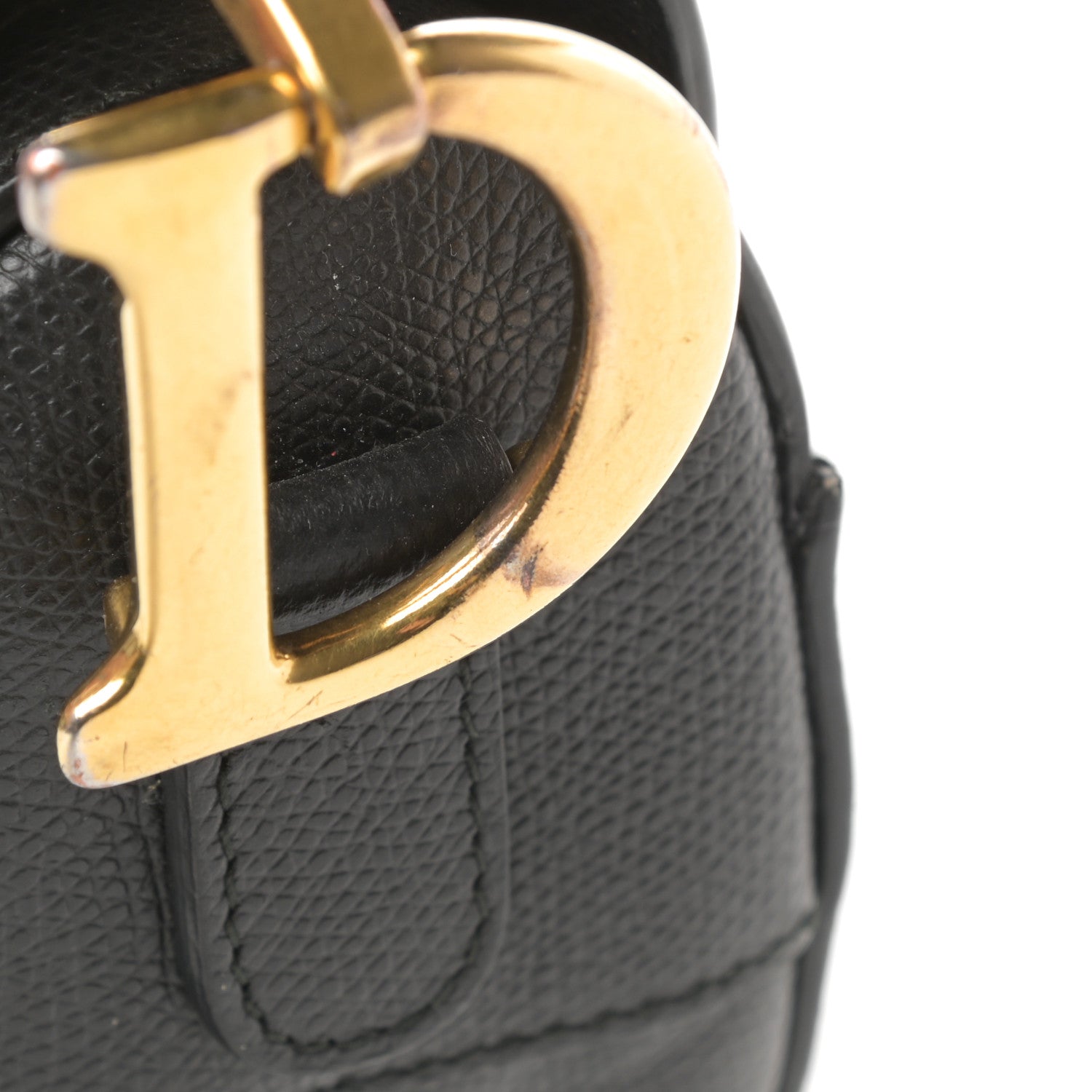 Christian Dior Grained Calfskin Saddle Bag Black 11 of 12