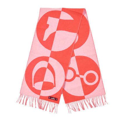 Hermes Cashmere Casaque Charms Muffler Grenadine Rose Bonbon 2 of 4