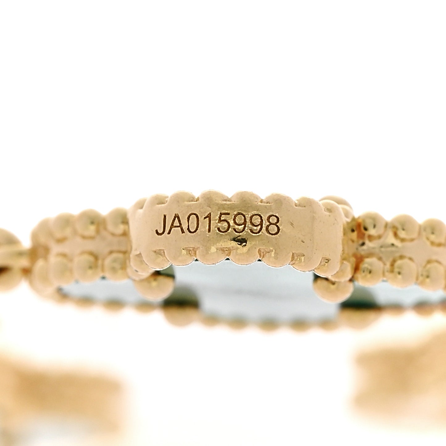 18K Yellow Gold Diamond Malachite 5 Motifs Vintage Alhambra Bracelet
