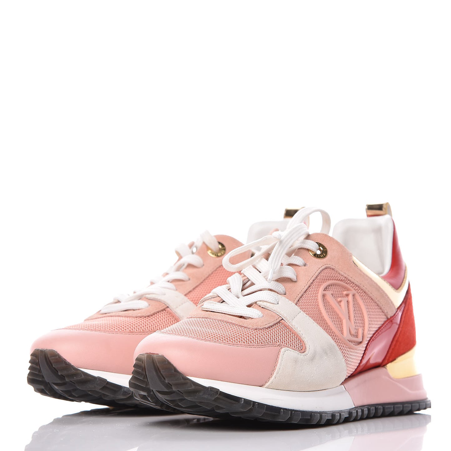 Suede Calfskin Run Away Sneakers 36 Rouge Pink
