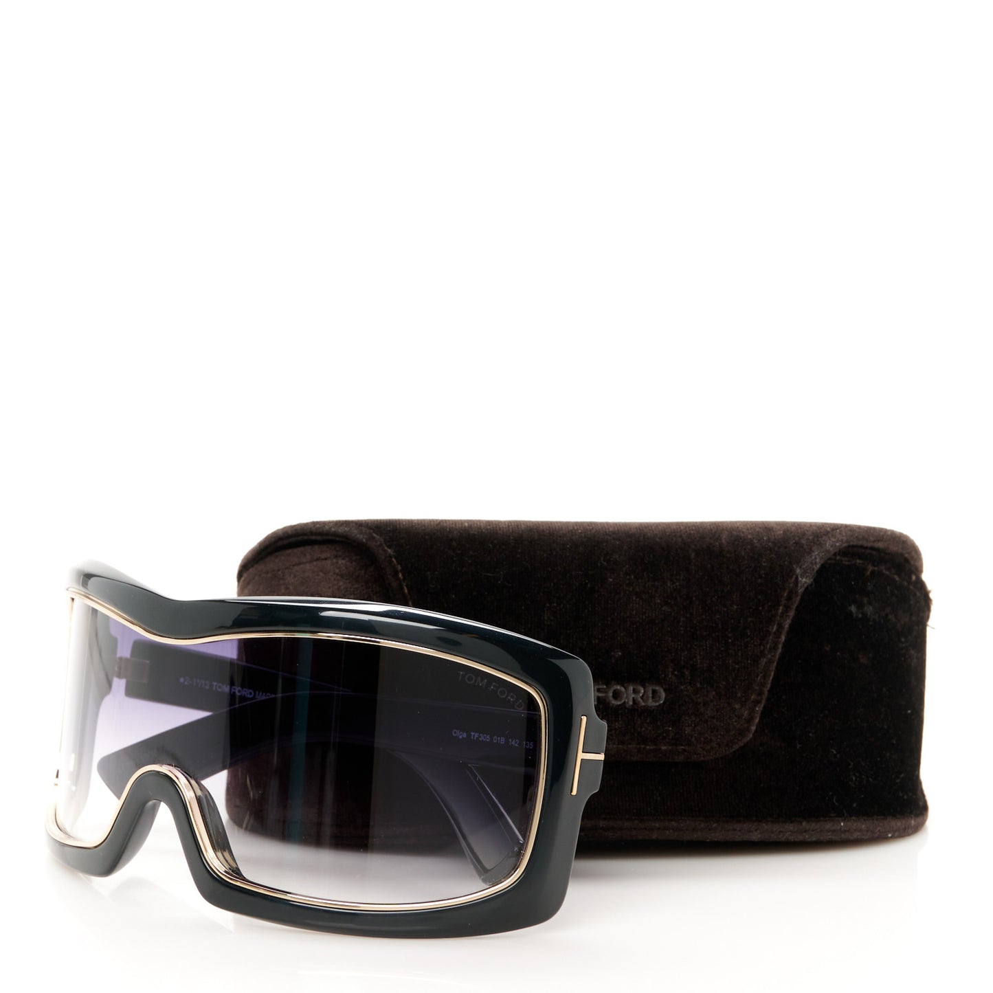 Olga Square Shield Sunglasses TF305 Black