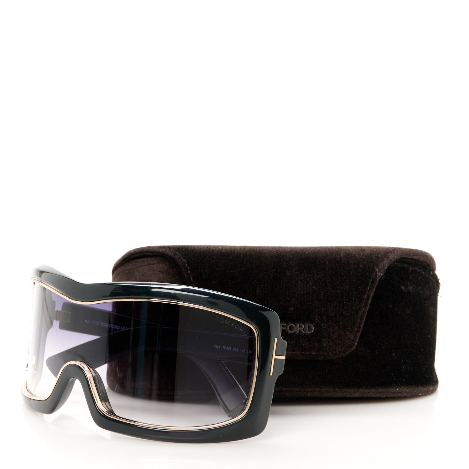 Tom Ford Olga Square Shield Sunglasses TF305 Black 8 of 8