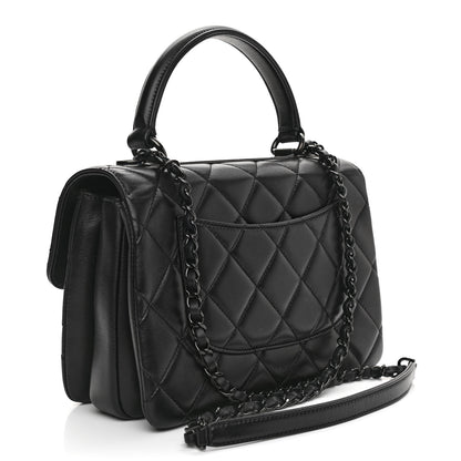 Chanel Lambskin Quilted Small Trendy CC Dual Handle Flap Bag So Black 2 of 8