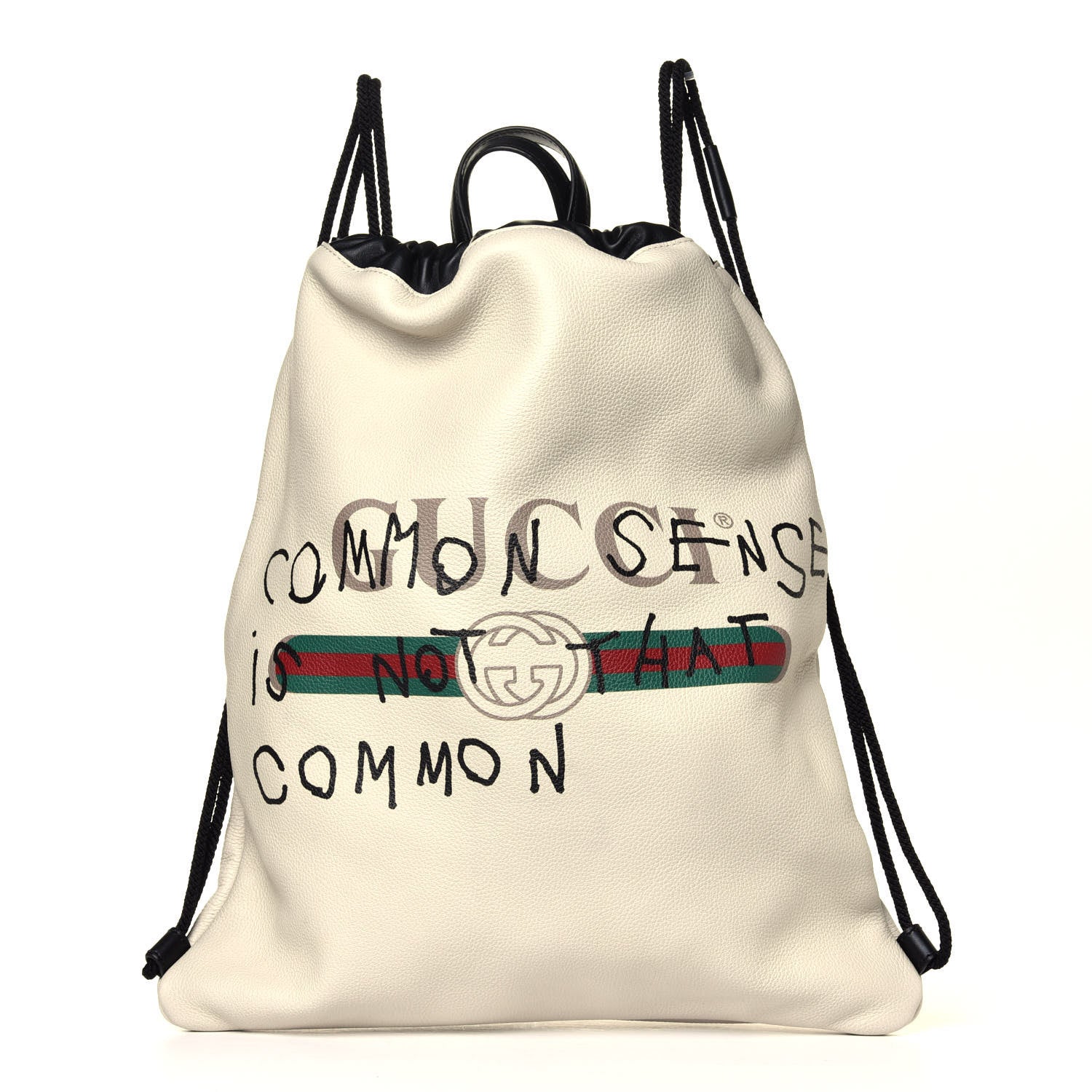 Gucci Calfskin Coco Capitan Logo Drawstring Backpack Mystic White 1 of 6