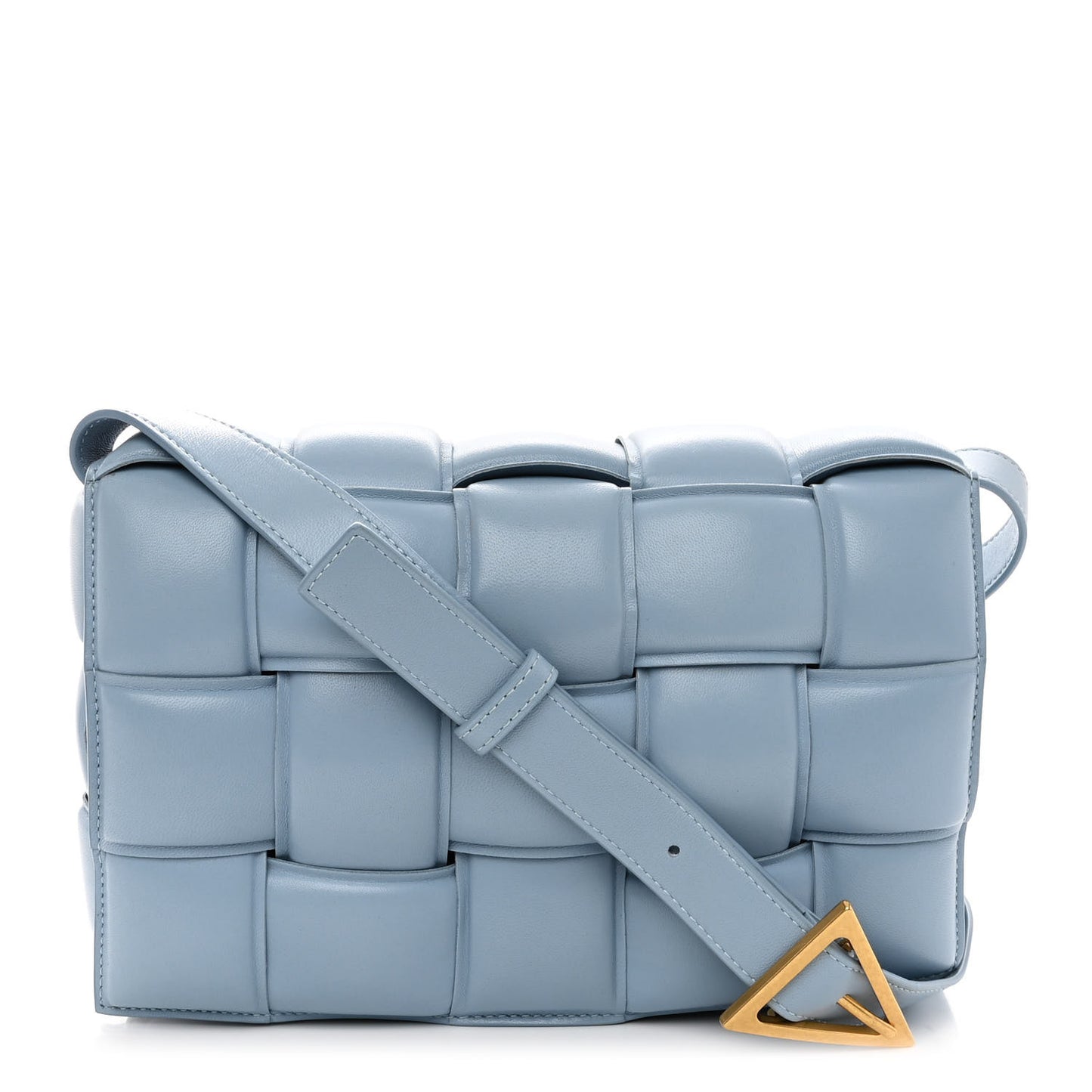 Nappa Maxi Intreccio Padded Cassette Crossbody Bag Ice