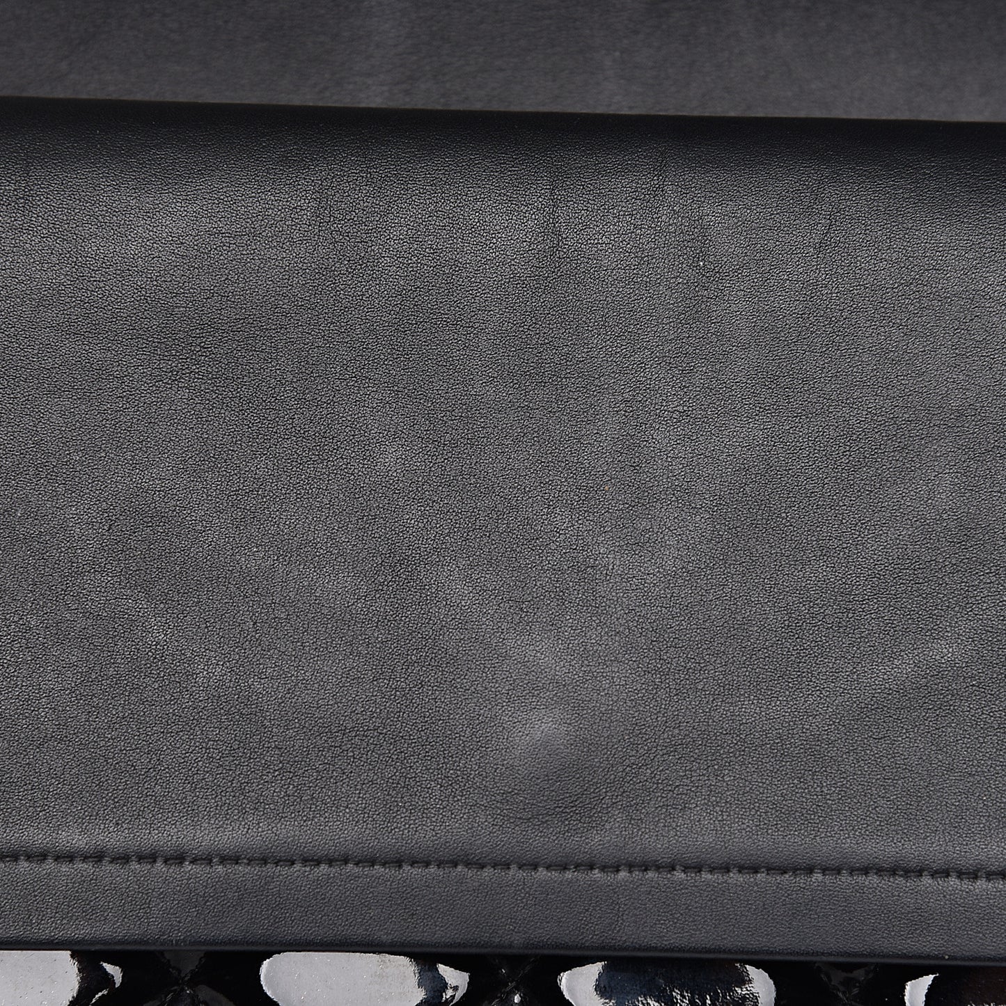 Patent Quilted Jumbo Double Flap Black