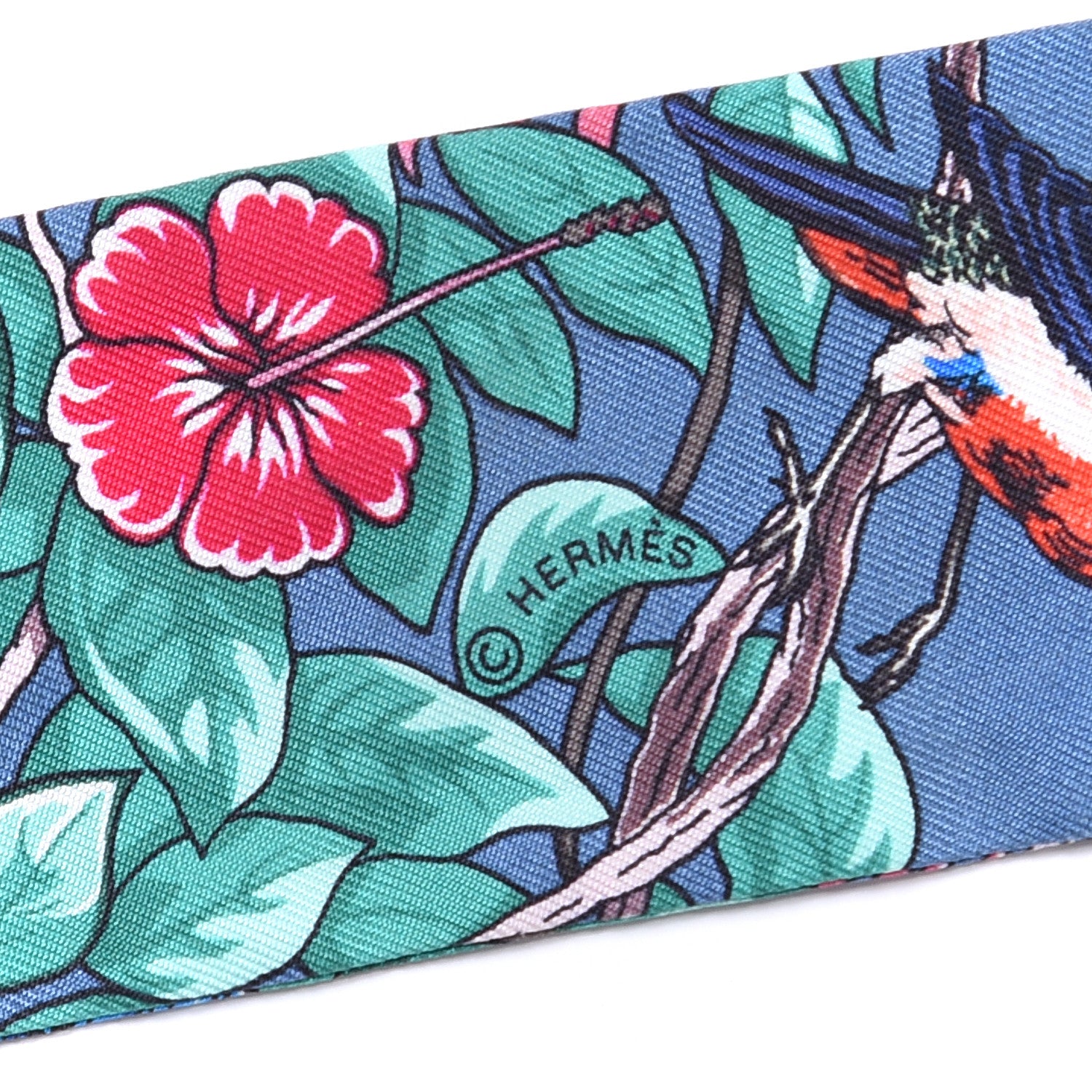 Hermes Silk Jungle Love Love Twilly Bleu Gitane Gris Bleuete 4 of 4