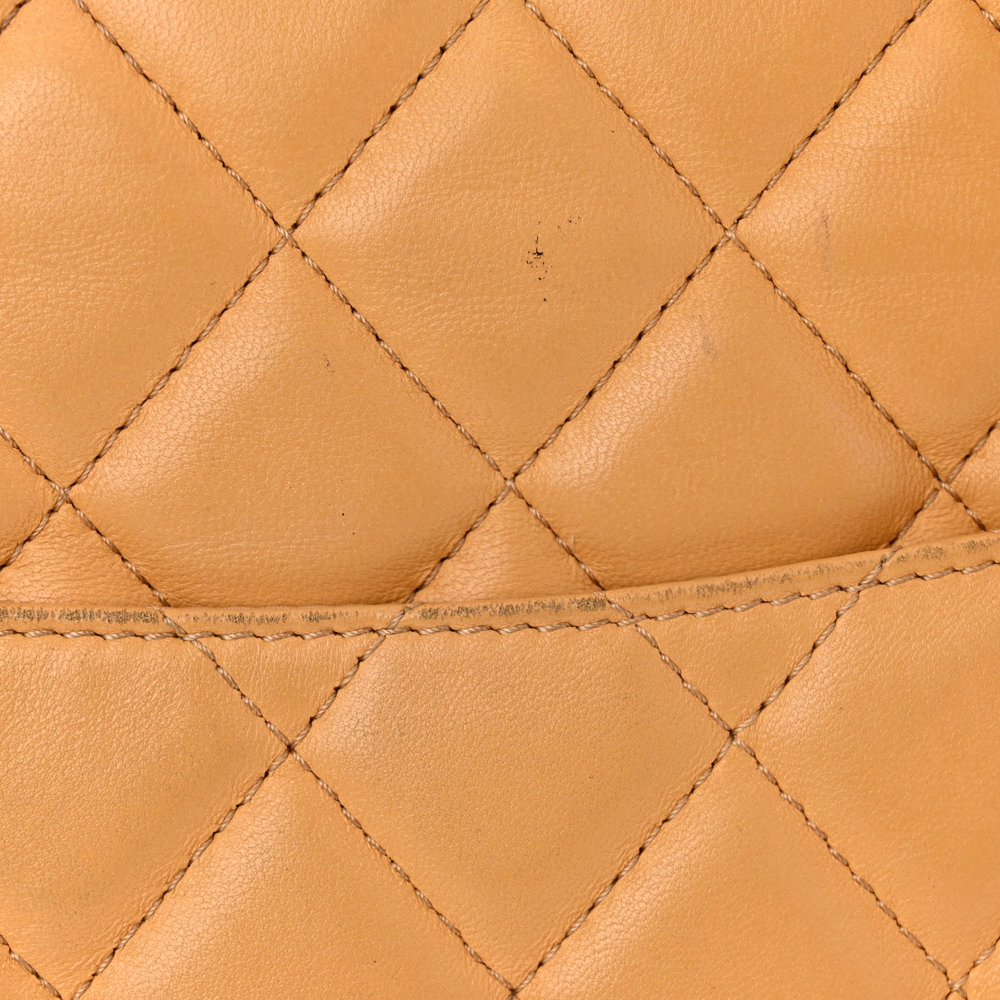 Lambskin Quilted Pagode Piping Flap Dark Yellow