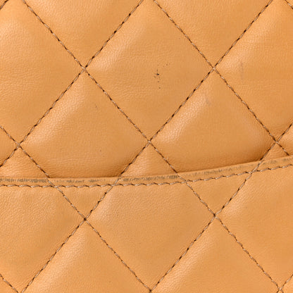 Chanel Lambskin Quilted Pagode Piping Flap Dark Yellow 13 of 14