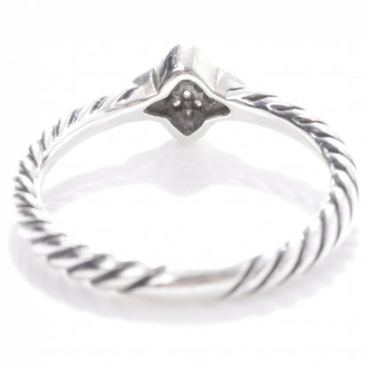 David Yurman Sterling Silver Pave Diamond Quatrefoil Ring 5 4 of 4