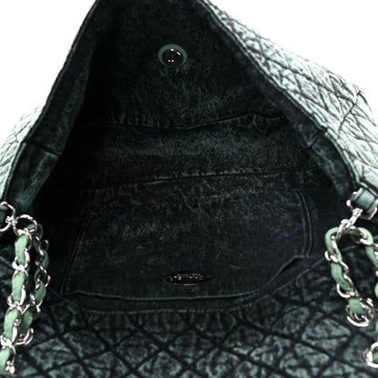 Chanel Denim Quilted Denimpression Flap Green Black 5 of 11