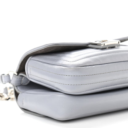 Fendi Shiny Nappa Trapuntata Micro Double Baguette Ardesia 9 of 10