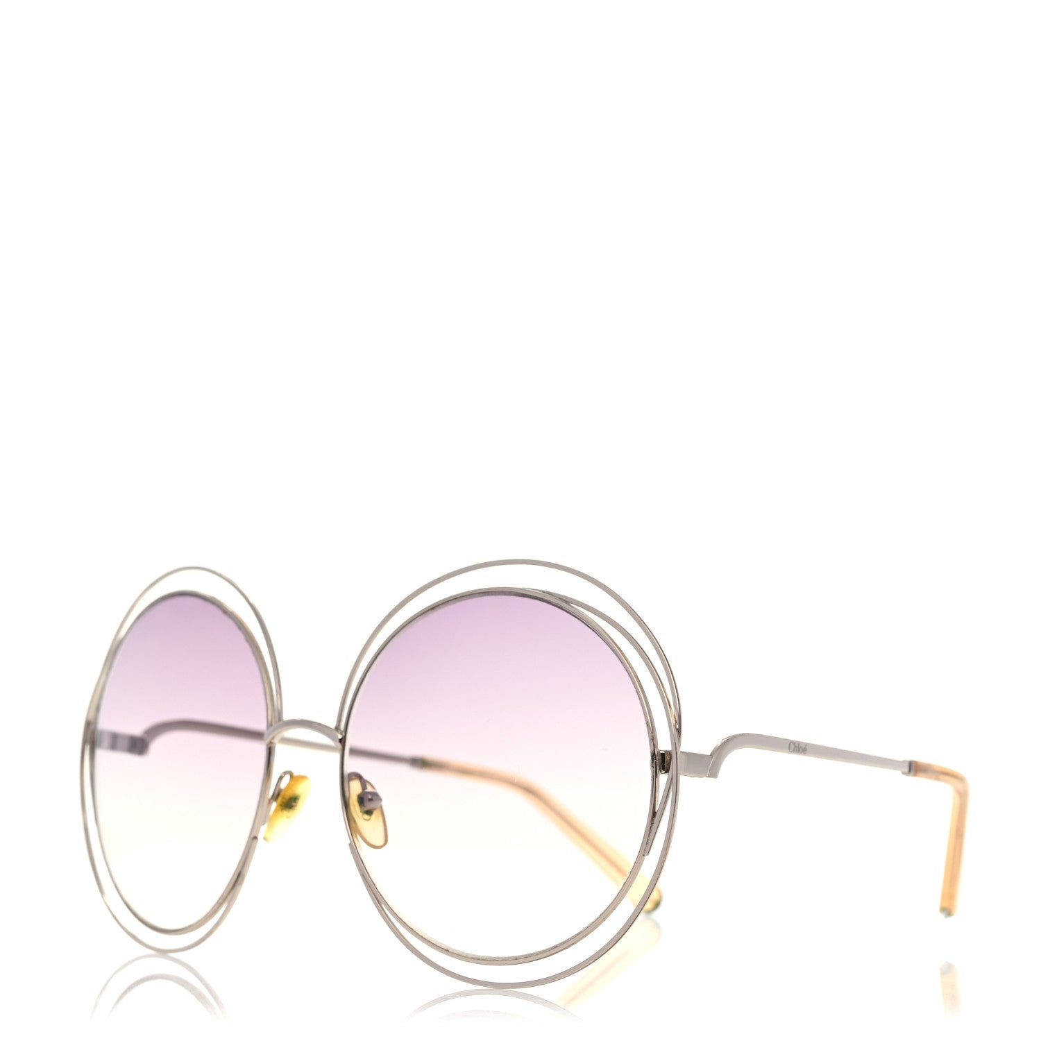 Chloe Oversize Round Carlina Oversized Round Sunglasses CE114S Silver 1 of 6