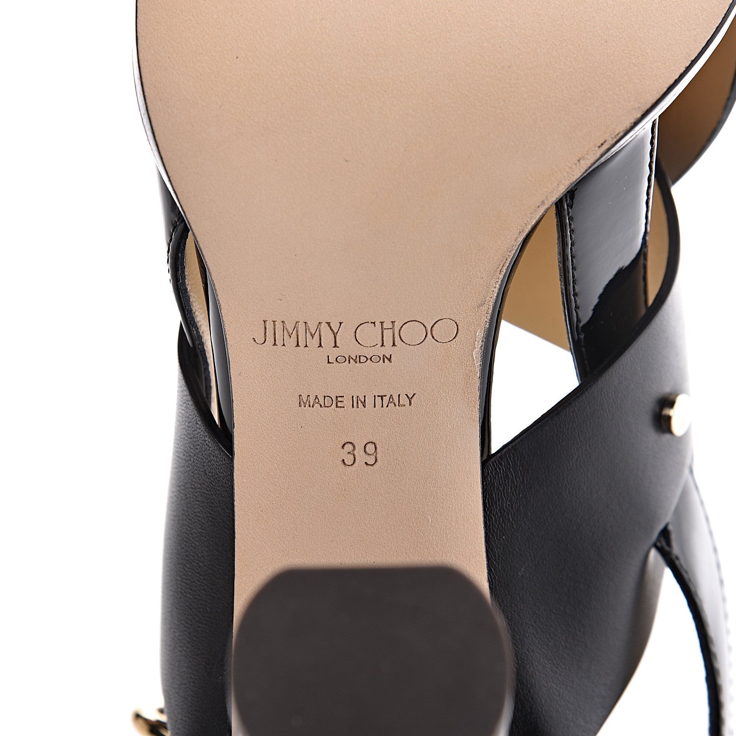 Jimmy Choo Mix Vachetta Patent AIX 85 Sandals 39 Black 7 of 11