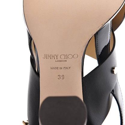 Jimmy Choo Mix Vachetta Patent AIX 85 Sandals 39 Black 7 of 11