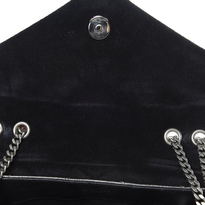 Saint Laurent Metallic Calfskin Y Quilted Monogram Small Loulou Chain Satchel Acciaio 12 of 13