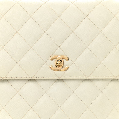 Chanel Caviar Quilted Jumbo Kelly Flap White 8 of 12