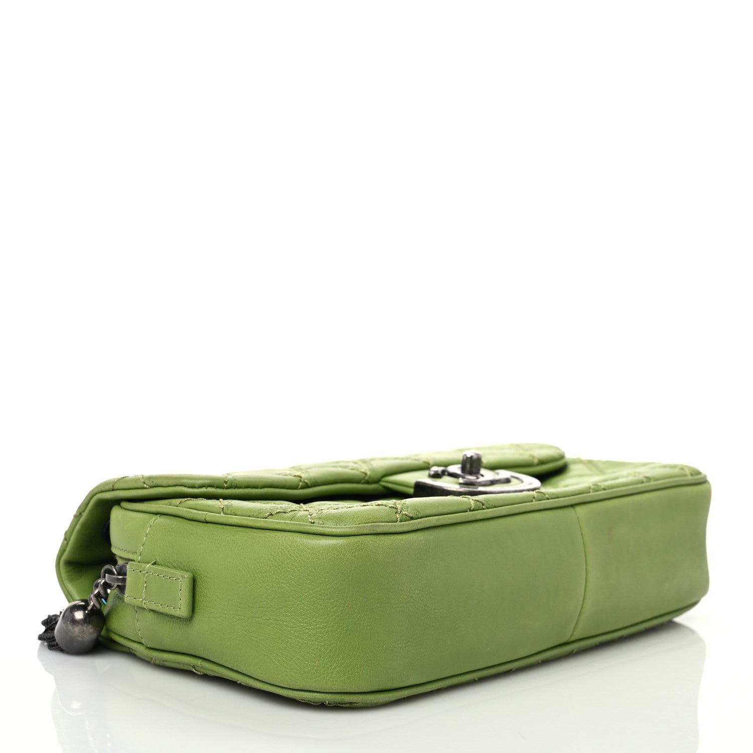 Chanel Calfskin Quilted Medium Coco Sporran Flap Green 4 of 10