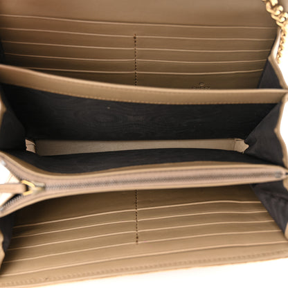 Gucci Velvet Matelasse GG Marmont Chain Wallet Taupe 5 of 11