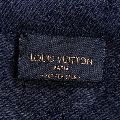Louis Vuitton Silk Wool Cashmere Monogram Shawl Blue 3 of 3