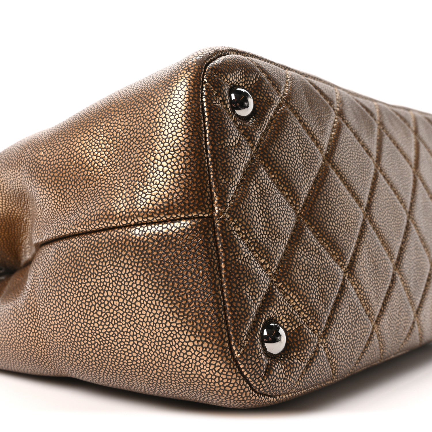 Chanel Metallic Caviar Quilted Large Timeless CC Soft Tote Bronze 9 of 10