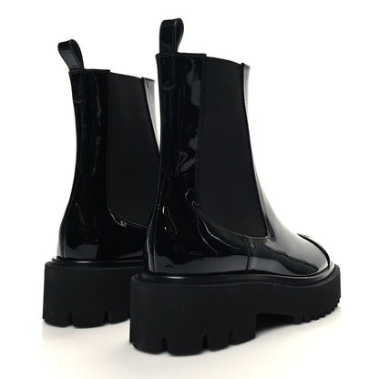 Chanel Patent Cap Toe Short Boots 38 Black 4 of 8