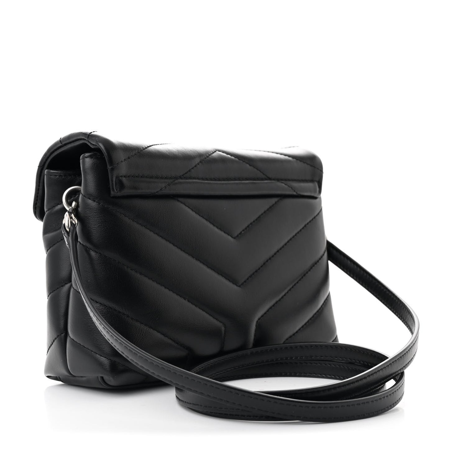 Calfskin Y Quilted Monogram Toy Loulou Crossbody Bag Black