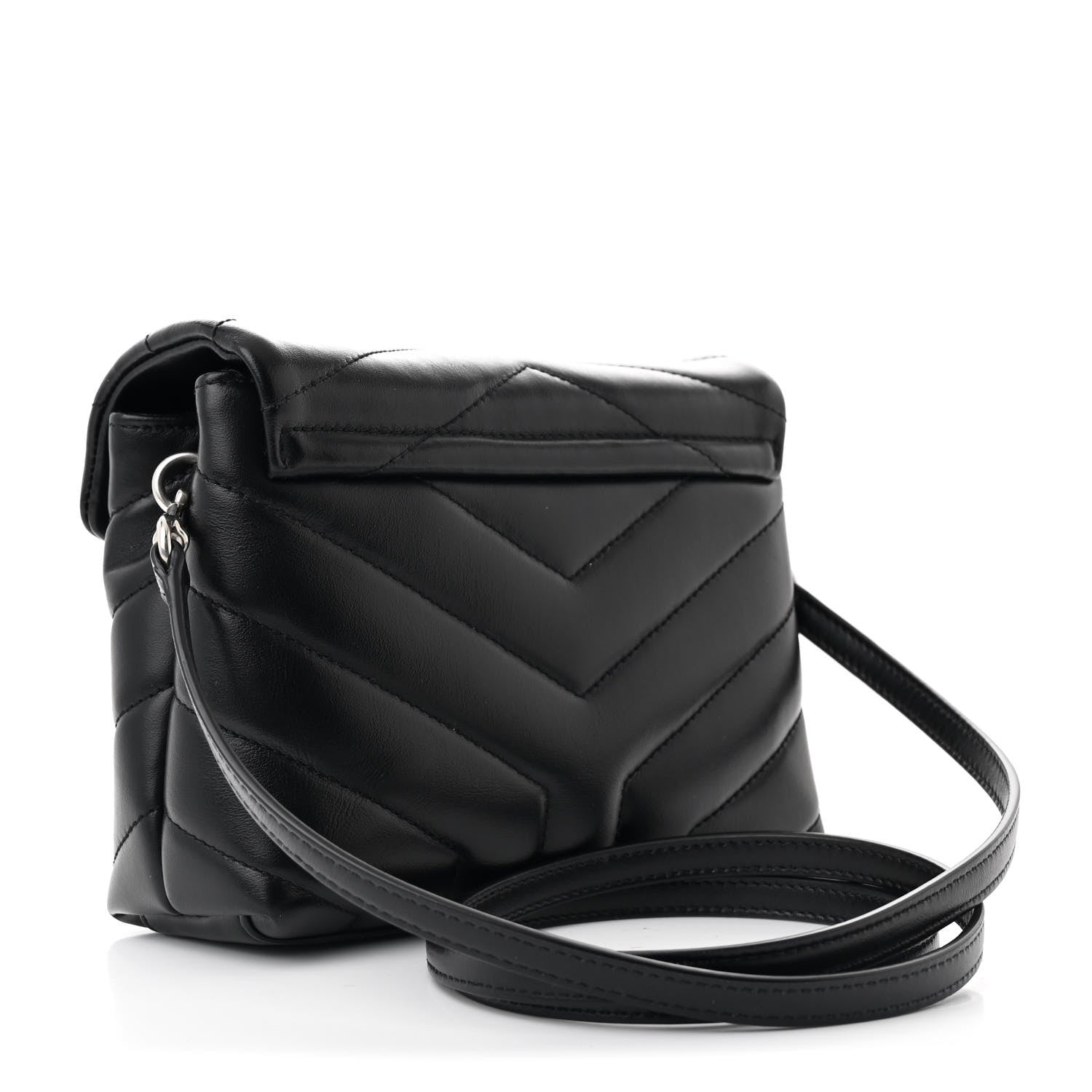 Saint Laurent Calfskin Y Quilted Monogram Toy Loulou Crossbody Bag Black 3 of 11