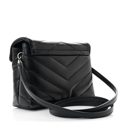 Saint Laurent Calfskin Y Quilted Monogram Toy Loulou Crossbody Bag Black 3 of 11