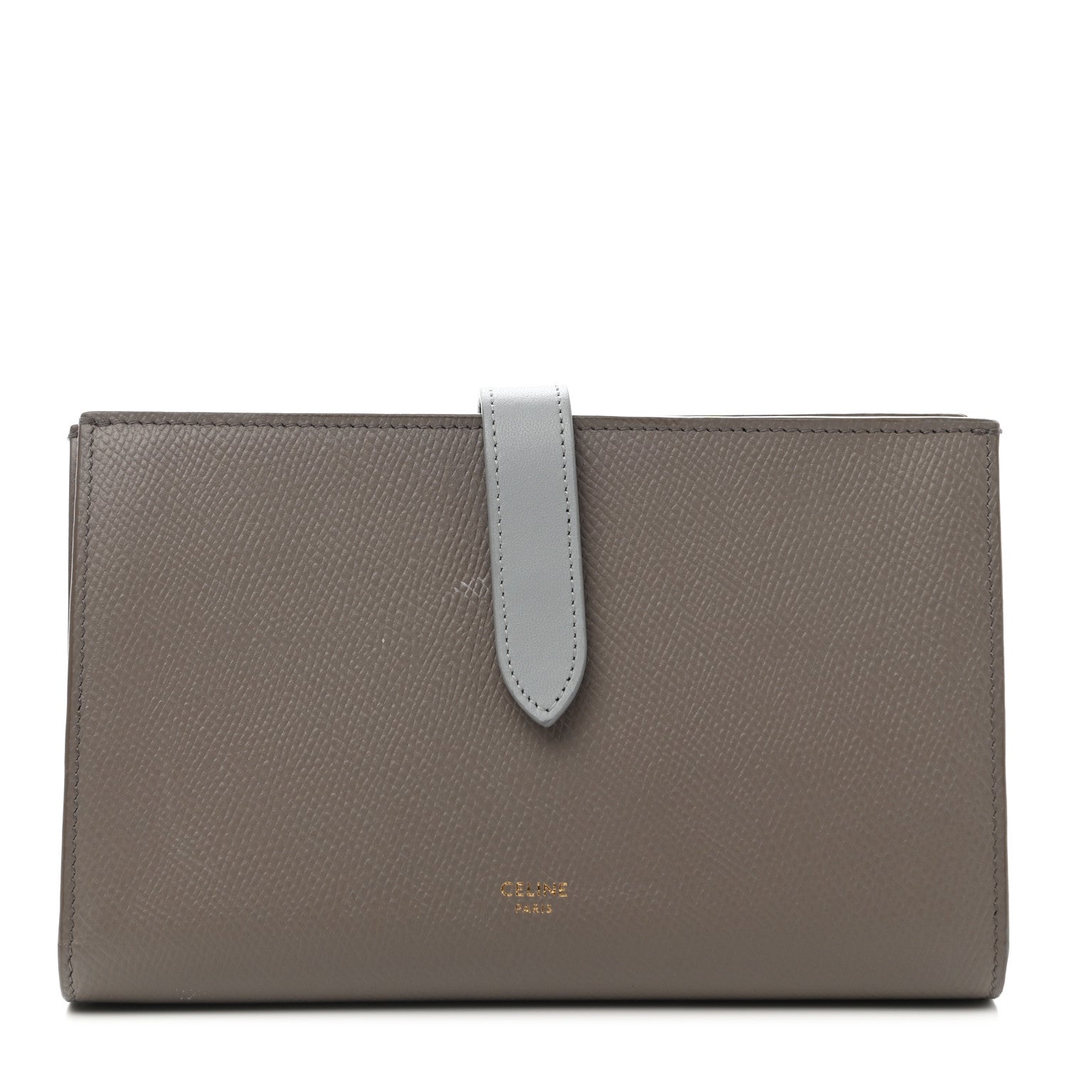 Celine Grained Calfskin Large Multifunction Strap Wallet Pebble Mineral 1 of 10