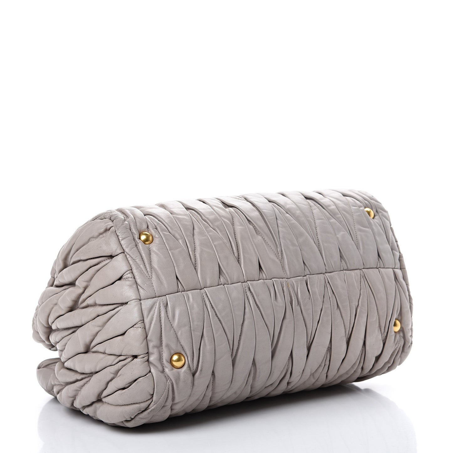 Nappa Matelasse Bauletto Top Handle Tote Pomice