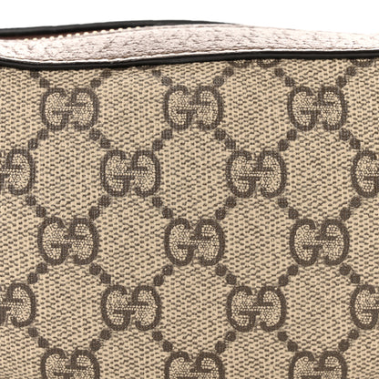Gucci GG Supreme Monogram Textured Calfskin Web Mini Ophidia Half Moon Hobo Beige Ebony New Acero 8 of 11