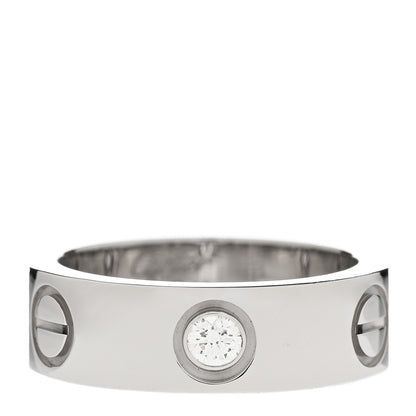 Cartier 18K White Gold 3 Diamond 5.5mm LOVE Ring 48 4.5 1 of 5