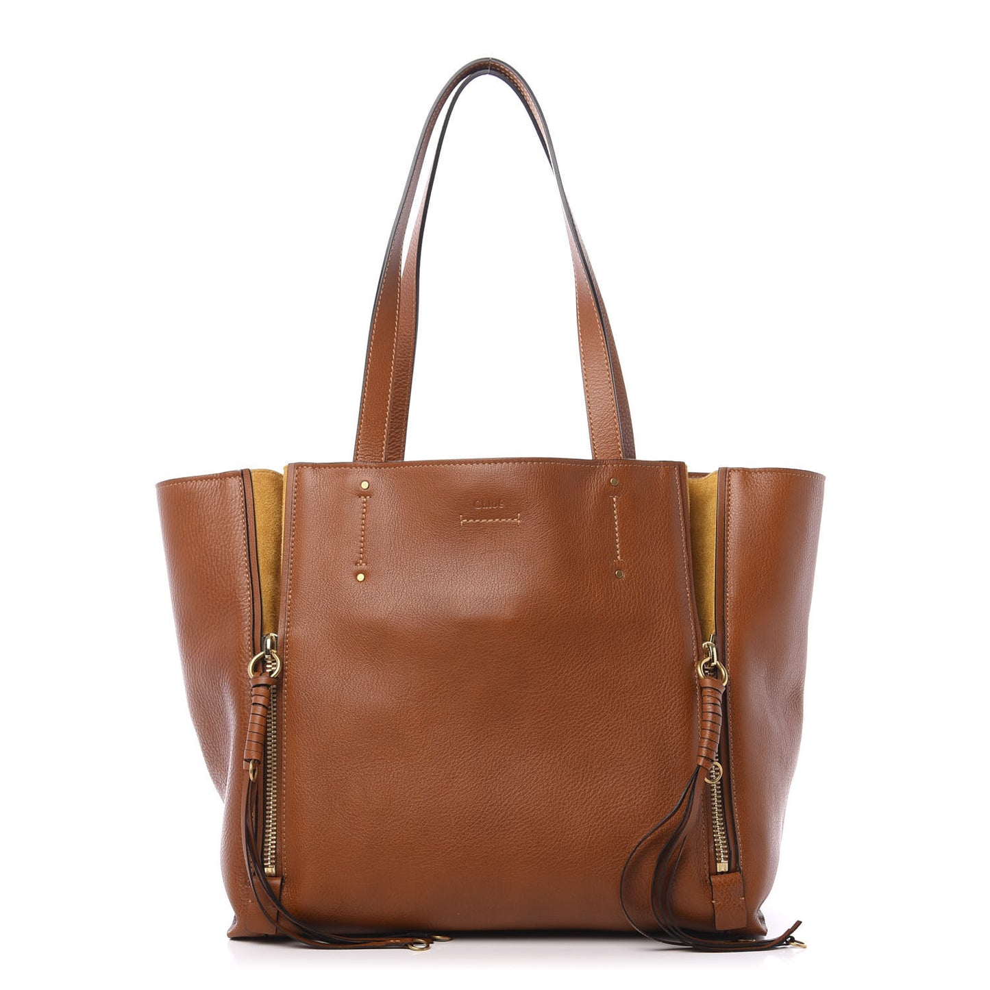 Smooth Calfskin Medium Milo Shopping Tote Caramel