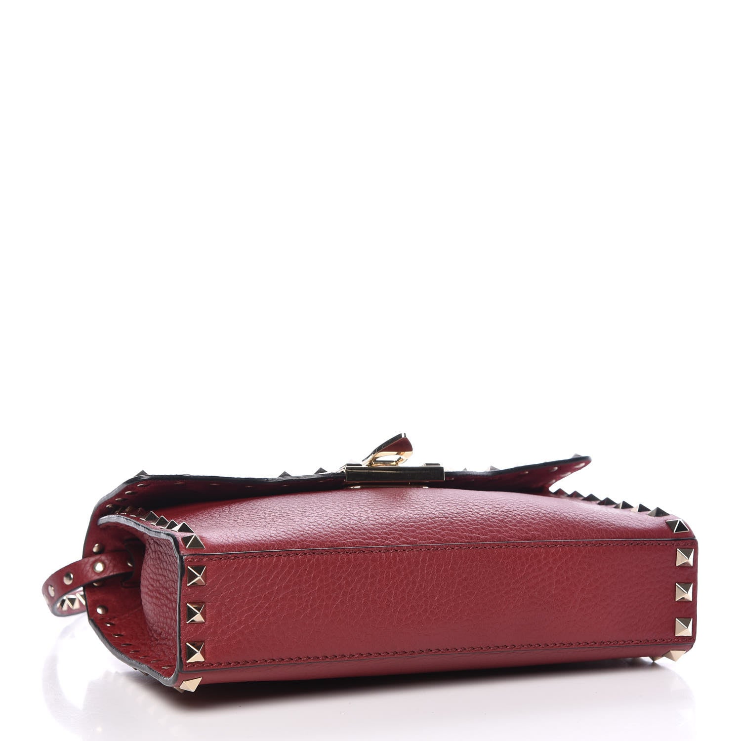 Valentino Garavani Pebbled Calfskin Medium Rockstud Flip Lock Crossbody Bag Red 4 of 10