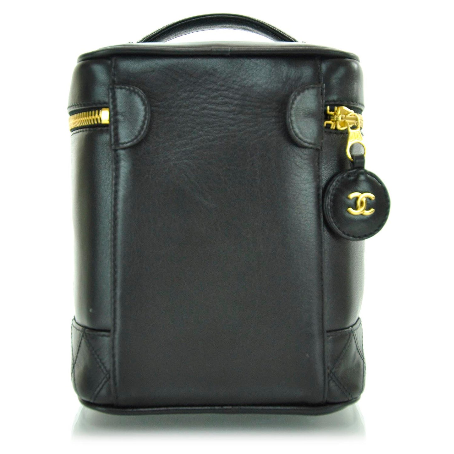 Lambskin Vanity Cosmetic Bag Black