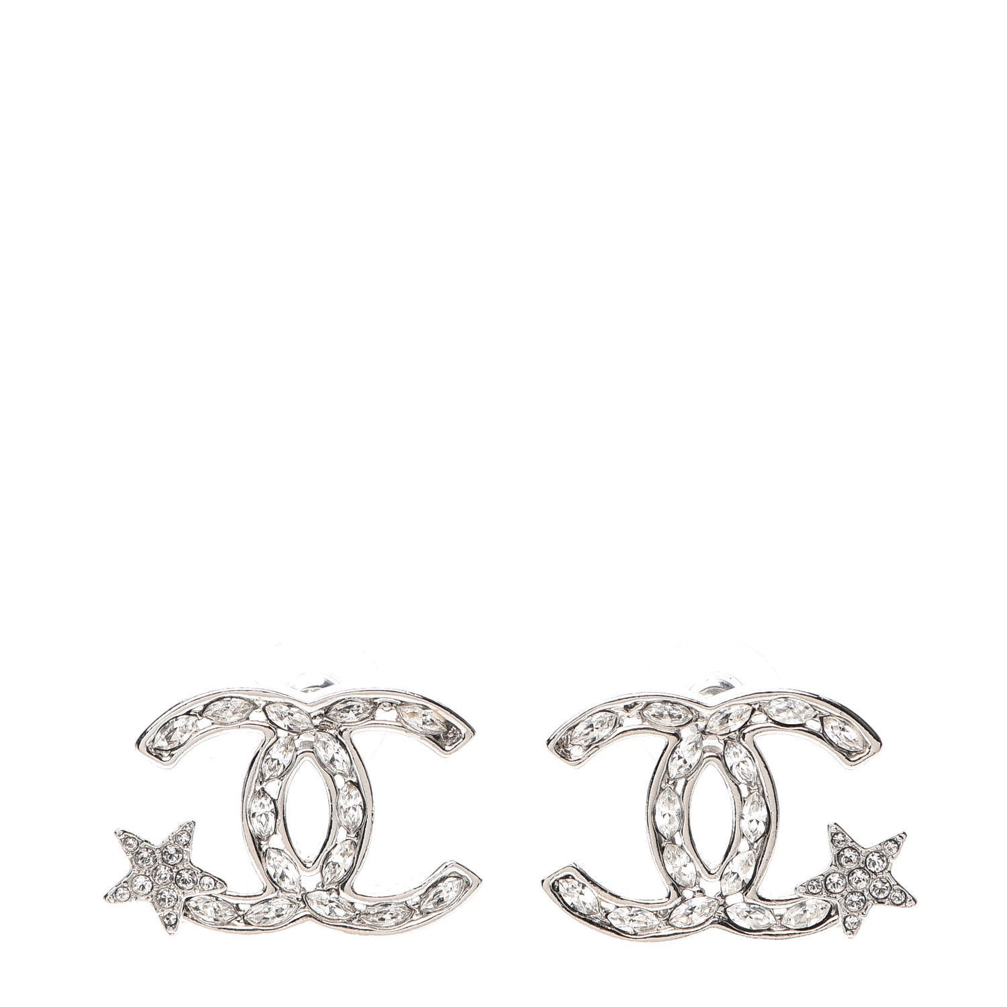 Crystal CC Starfall Earrings Silver