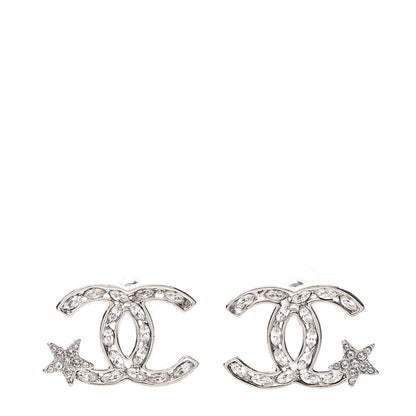 Chanel Crystal CC Starfall Earrings Silver 1 of 5